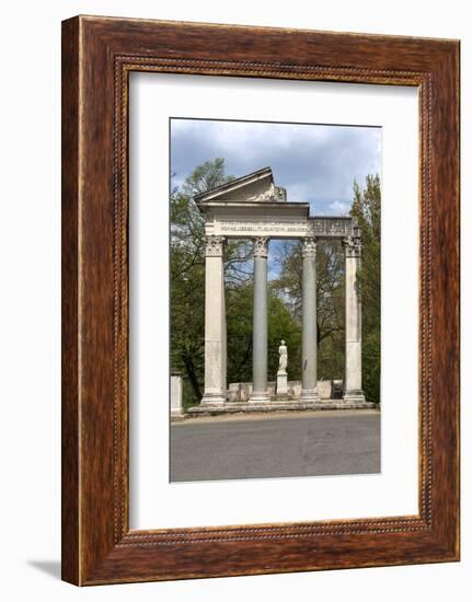 Roman Column and Lintel Structure, Villa Borghese Park, Rome, Lazio, Italy-James Emmerson-Framed Photographic Print