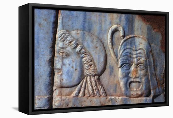 Roman Comic Masks, Sabratha, Libya, C161-C192 Ad-Vivienne Sharp-Framed Premier Image Canvas