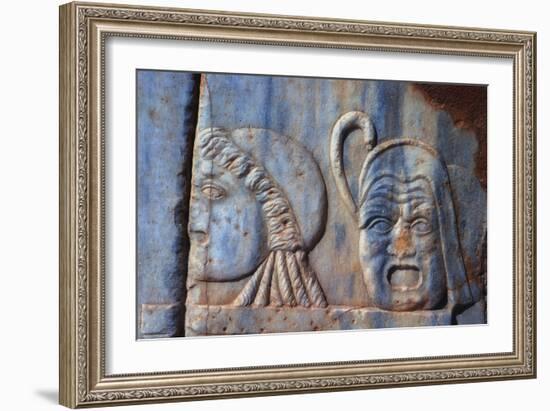 Roman Comic Masks, Sabratha, Libya, C161-C192 Ad-Vivienne Sharp-Framed Photographic Print