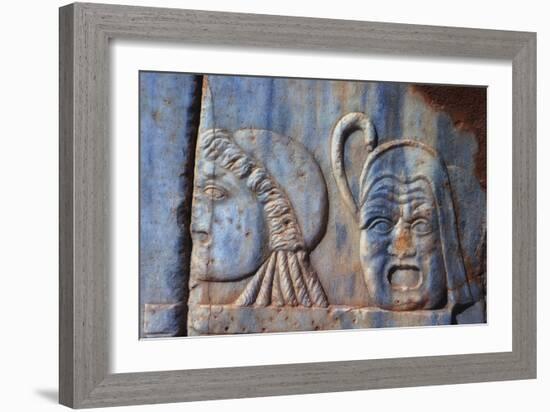 Roman Comic Masks, Sabratha, Libya, C161-C192 Ad-Vivienne Sharp-Framed Photographic Print