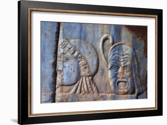 Roman Comic Masks, Sabratha, Libya, C161-C192 Ad-Vivienne Sharp-Framed Photographic Print