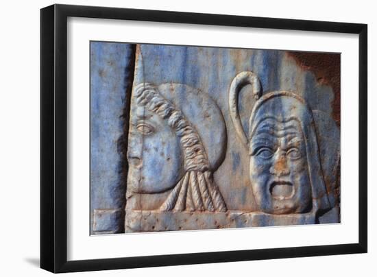 Roman Comic Masks, Sabratha, Libya, C161-C192 Ad-Vivienne Sharp-Framed Photographic Print