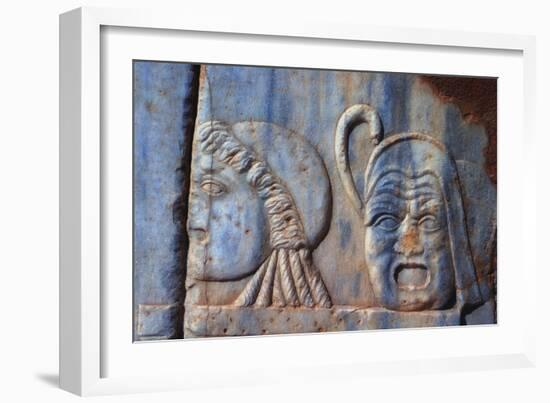 Roman Comic Masks, Sabratha, Libya, C161-C192 Ad-Vivienne Sharp-Framed Photographic Print