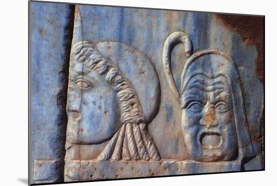 Roman Comic Masks, Sabratha, Libya, C161-C192 Ad-Vivienne Sharp-Mounted Photographic Print