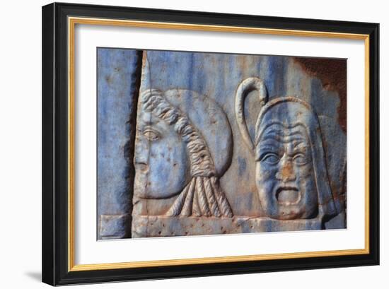 Roman Comic Masks, Sabratha, Libya, C161-C192 Ad-Vivienne Sharp-Framed Photographic Print