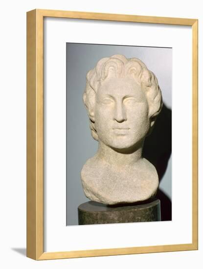 Roman copy of a lost Greek original bust of Alexander the Great, 350 BC. Artist: Unknown-Unknown-Framed Giclee Print