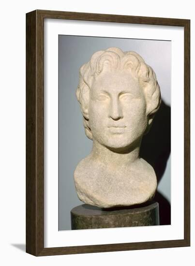 Roman copy of a lost Greek original bust of Alexander the Great, 350 BC. Artist: Unknown-Unknown-Framed Giclee Print