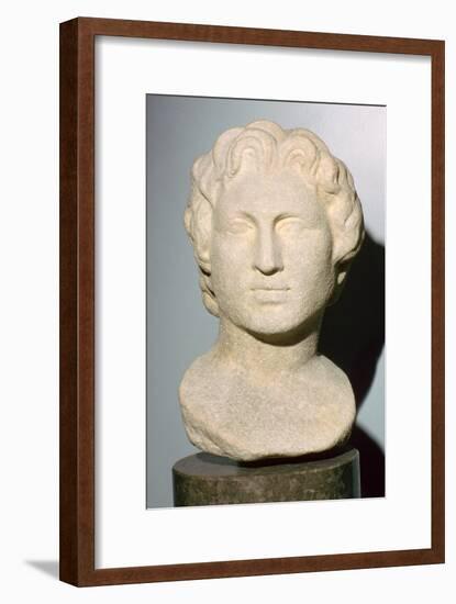 Roman copy of a lost Greek original bust of Alexander the Great, 350 BC. Artist: Unknown-Unknown-Framed Giclee Print