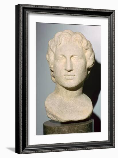 Roman copy of a lost Greek original bust of Alexander the Great, 350 BC. Artist: Unknown-Unknown-Framed Giclee Print