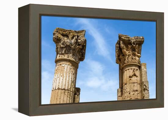 Roman Corinthian Capital, Utica Punic and Roman Archaeological Site, Tunisia, North Africa-Nico Tondini-Framed Premier Image Canvas