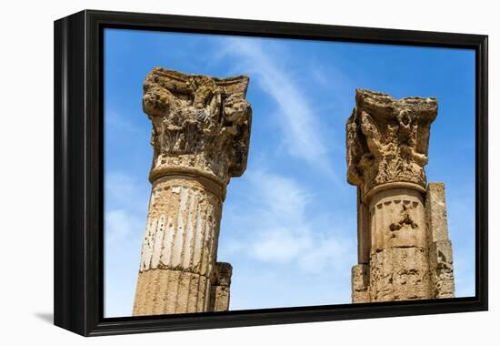 Roman Corinthian Capital, Utica Punic and Roman Archaeological Site, Tunisia, North Africa-Nico Tondini-Framed Premier Image Canvas