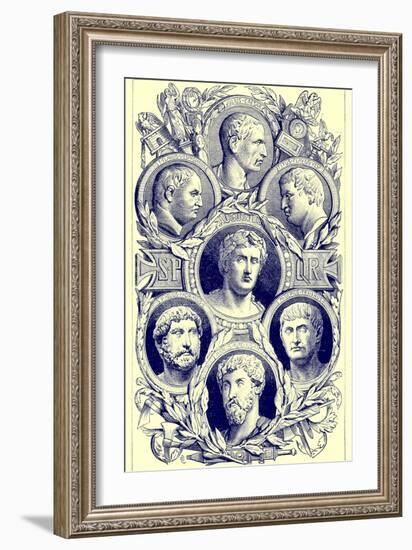 Roman Emperors, Illustration from 'The Illustrated History of the World', Published C.1880-English-Framed Giclee Print