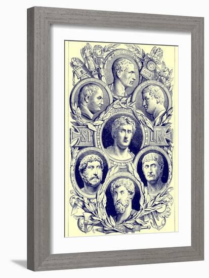Roman Emperors, Illustration from 'The Illustrated History of the World', Published C.1880-English-Framed Giclee Print