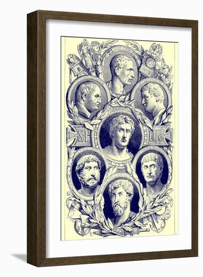 Roman Emperors, Illustration from 'The Illustrated History of the World', Published C.1880-English-Framed Giclee Print