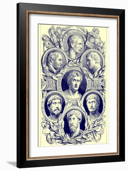 Roman Emperors, Illustration from 'The Illustrated History of the World', Published C.1880-English-Framed Giclee Print