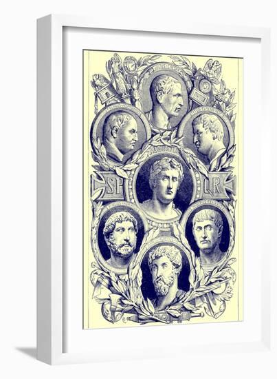 Roman Emperors, Illustration from 'The Illustrated History of the World', Published C.1880-English-Framed Giclee Print