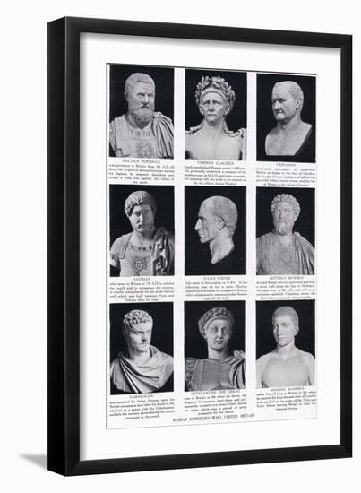 Roman Emperors Who Visited Britain, Illustration from 'Hutchinson's History of the Nations', c.1910-English School-Framed Giclee Print