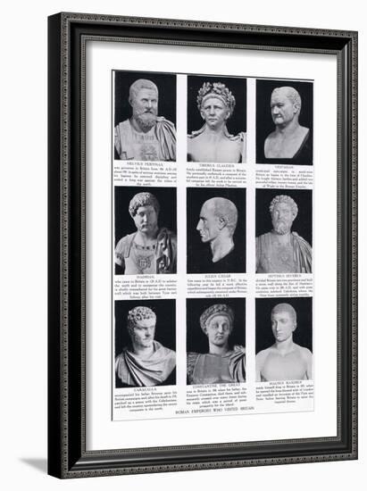 Roman Emperors Who Visited Britain, Illustration from 'Hutchinson's History of the Nations', c.1910-English School-Framed Giclee Print