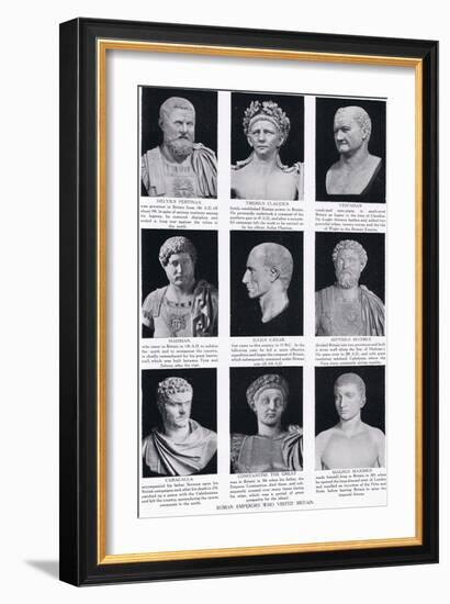 Roman Emperors Who Visited Britain, Illustration from 'Hutchinson's History of the Nations', c.1910-English School-Framed Giclee Print