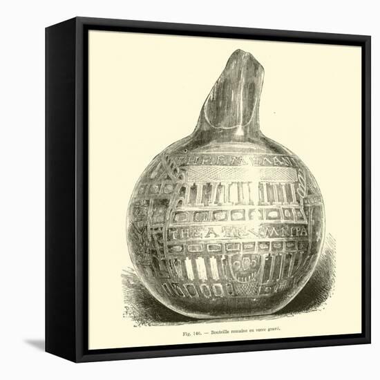 Roman Engraved Glass Bottle-null-Framed Premier Image Canvas