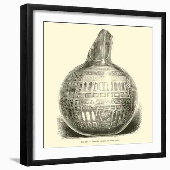 Roman Engraved Glass Bottle-null-Framed Giclee Print