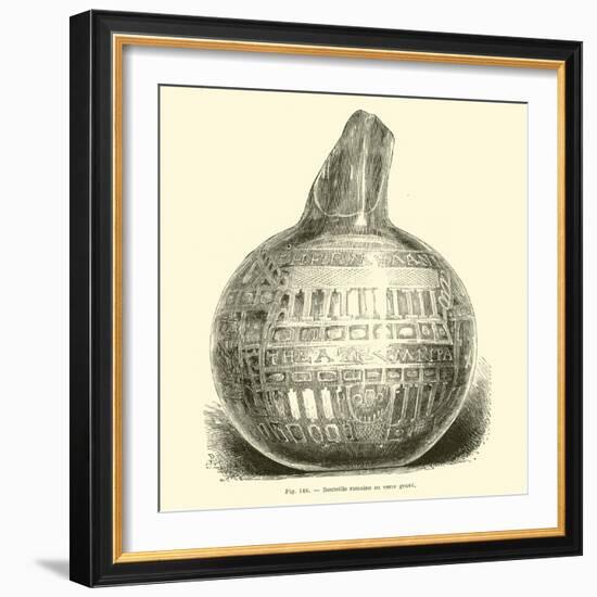 Roman Engraved Glass Bottle-null-Framed Giclee Print