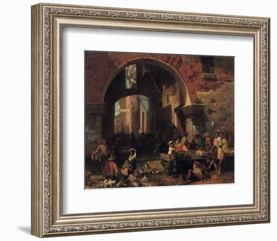 Roman Fish Market-Albert Bierstadt-Framed Premium Giclee Print