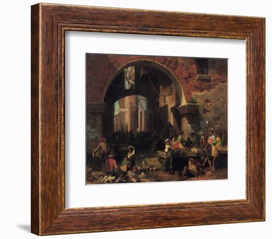 Roman Fish Market-Albert Bierstadt-Framed Premium Giclee Print