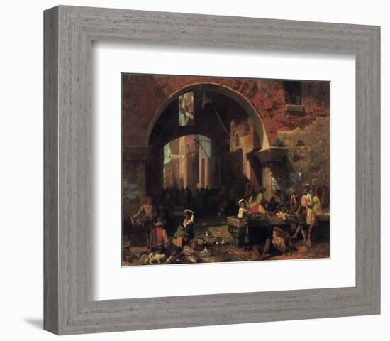 Roman Fish Market-Albert Bierstadt-Framed Premium Giclee Print