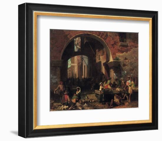 Roman Fish Market-Albert Bierstadt-Framed Premium Giclee Print