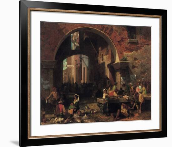 Roman Fish Market-Albert Bierstadt-Framed Premium Giclee Print