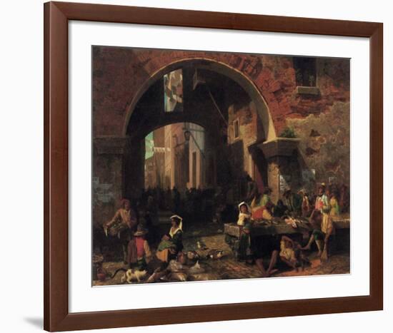 Roman Fish Market-Albert Bierstadt-Framed Premium Giclee Print