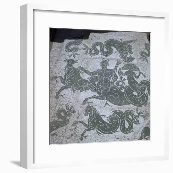 Roman floor mosaic showing Neptune, 3rd century. Artist: Unknown-Unknown-Framed Giclee Print