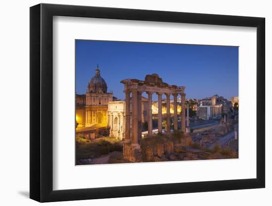 Roman Forum (Unesco World Heritage Site) at Dusk, Rome, Lazio, Italy-Ian Trower-Framed Photographic Print