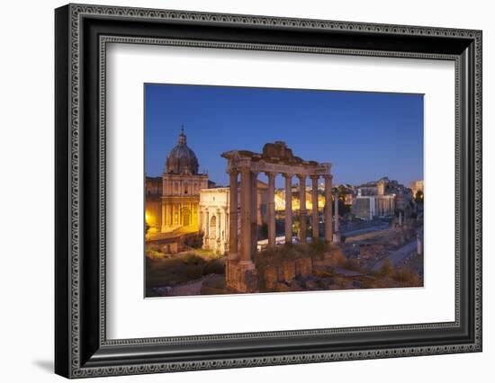 Roman Forum (Unesco World Heritage Site) at Dusk, Rome, Lazio, Italy-Ian Trower-Framed Photographic Print