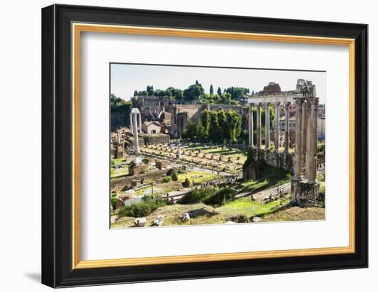 Roman Forum with the Temple of Saturn, Rome, UNESCO World Heritage Site, Lazio, Italy, Europe-Nico Tondini-Framed Photographic Print