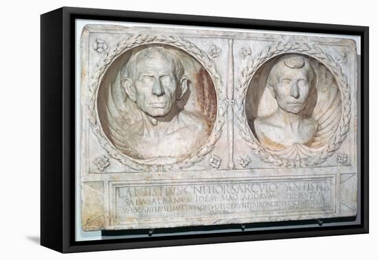 Roman funerary relief of a husband and wife-Unknown-Framed Premier Image Canvas