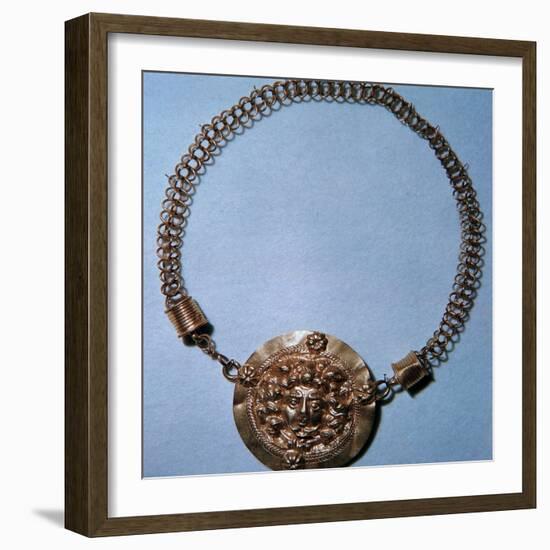 Roman gold pendant of a Gorgon's head, 2nd century-Unknown-Framed Giclee Print