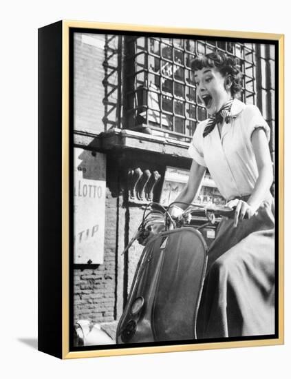 Roman Holiday, Audrey Hepburn, 1953-null-Framed Stretched Canvas