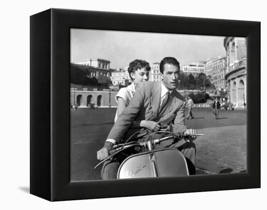 Roman Holiday, Audrey Hepburn, Gregory Peck, 1953-null-Framed Stretched Canvas