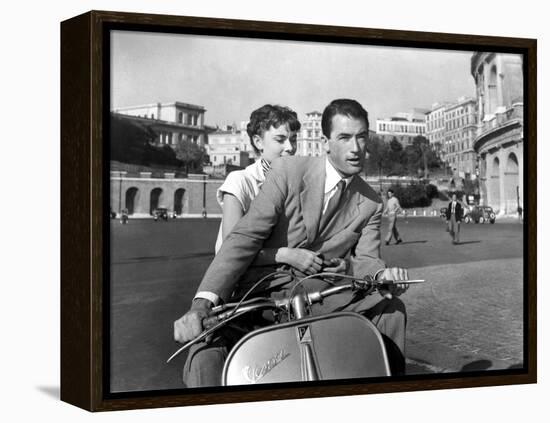 Roman Holiday, Audrey Hepburn, Gregory Peck, 1953-null-Framed Stretched Canvas