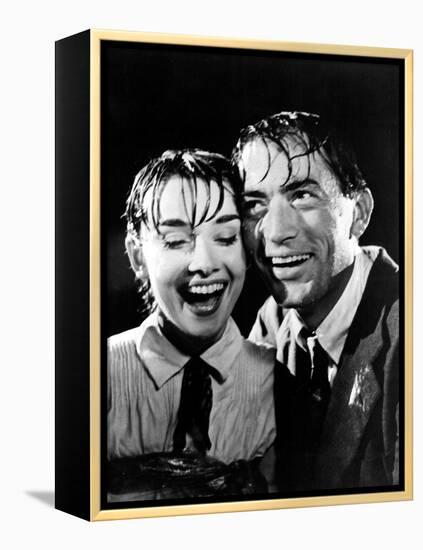 Roman Holiday, Audrey Hepburn, Gregory Peck, 1953-null-Framed Stretched Canvas