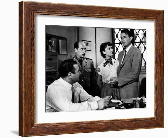 Roman Holiday, Audrey Hepburn, Gregory Peck, 1953-null-Framed Photo