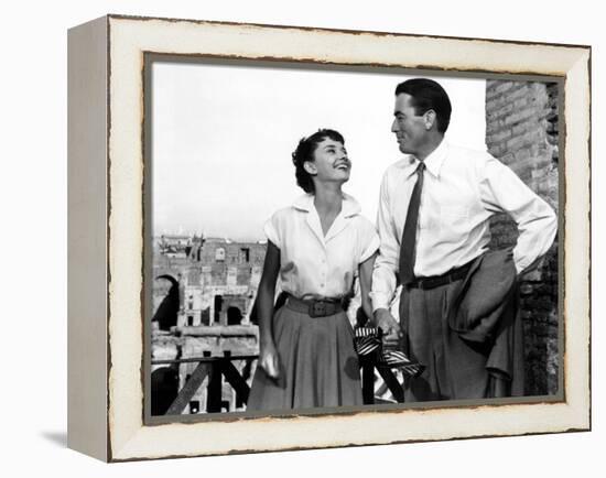 Roman Holiday, Audrey Hepburn, Gregory Peck, 1953-null-Framed Stretched Canvas