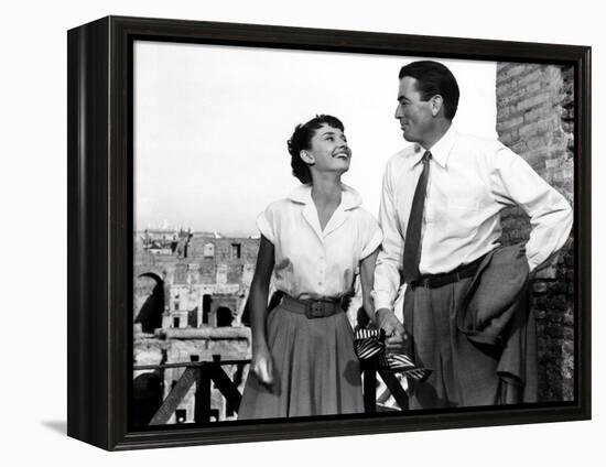 Roman Holiday, Audrey Hepburn, Gregory Peck, 1953-null-Framed Stretched Canvas