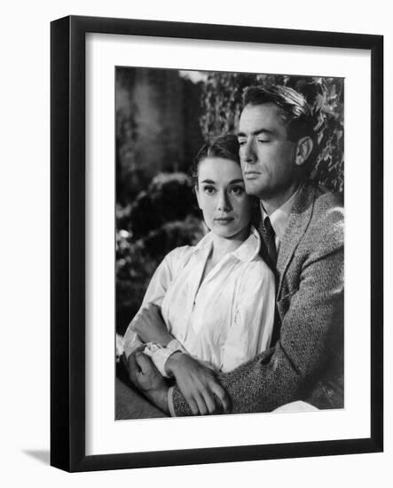 Roman Holiday, Audrey Hepburn, Gregory Peck, 1953-null-Framed Photo