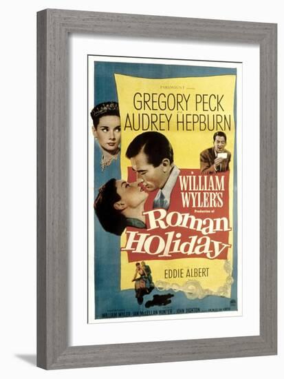 Roman Holiday, Audrey Hepburn, Gregory Peck, 1953-null-Framed Art Print