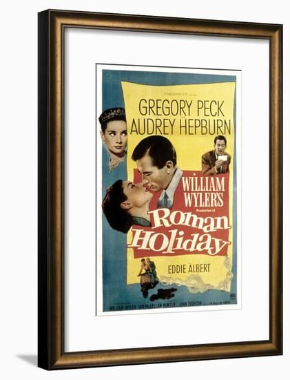 Roman Holiday, Audrey Hepburn, Gregory Peck, 1953-null-Framed Art Print