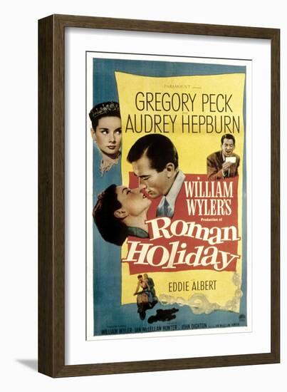 Roman Holiday, Audrey Hepburn, Gregory Peck, 1953-null-Framed Art Print