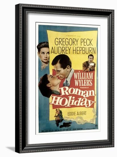 Roman Holiday, Audrey Hepburn, Gregory Peck, 1953-null-Framed Art Print